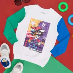 Pantaloons Junior White Cotton Printed Full Sleeves Sweatshirt-image-109