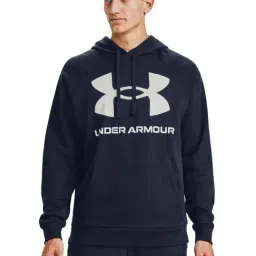 Under Armour Navy Blue Regular Fit Printed Hooded Sweatshirt-image-13