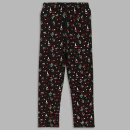 Elle Kids Black Cotton Printed Leggings-image-43