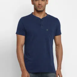 Turtle Navy Cotton Henley T-Shirt-image-13