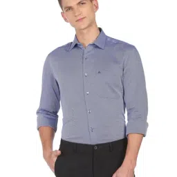 Arrow Blue Cotton Regular Fit Printed Shirt-image-46