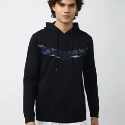 Van Heusen Flex Black Regular Fit Printed Hooded Sweatshirt-image-69