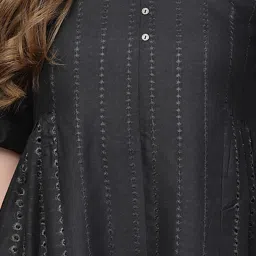 SELVIA Black Self Design Top image 5