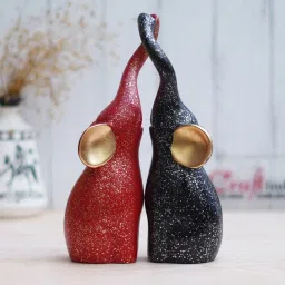 eCraftIndia Multicolor Polyresin  Cute Elephant Statues Animal Figurines image 5