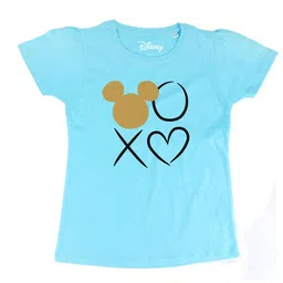 Disney by Wear Your Mind Girls Blue Puff Sleeve Regular Top-image-56
