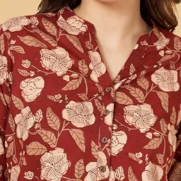 Rangmanch by Pantaloons Red Printed Straight Kurti image 5