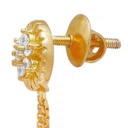 Zavya Polished Circular Gold Plated 925 Sterling Silver Drop Earrings image 5