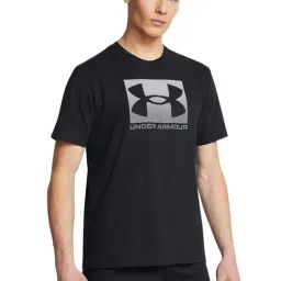 Under Armour Black Cotton Regular Fit Logo Printed Sports T-Shirt-picture-17