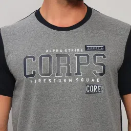 Cantabil Grey Regular Fit Printed T-Shirt image 5