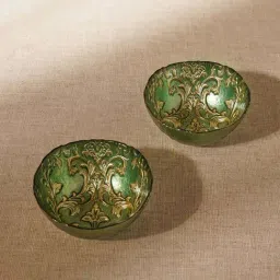 Pure Home and Living Green Glass Baroque Small Bowls - Set of 2-picture-26