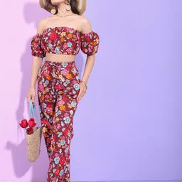 Tokyo Talkies Printed Top With Trousers Co-Ords image 1