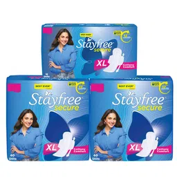 Stayfree Secure Set of 3 Cottony Comfort XL Sanitary Napkins With Wings - 40Pc+ 40Pc+ 18Pc-picture-13