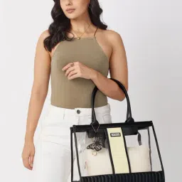 Caprese Black Madonna Transparent Extra Large Laptop Tote Bag-image-0