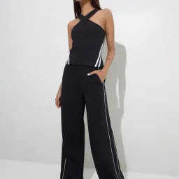 studiofit women Studiofit by Westside Black High-Rise Cotton-Blend Track Pants image 3