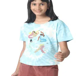Under Fourteen Only Kids Blue Printed Top-picture-35