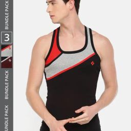Dollar Bigboss Assorted Cotton Regular Fit Vest - Pack Of 3-picture-45