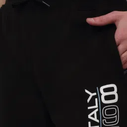 Cantabil Black Regular Fit Sports Trackpants image 5