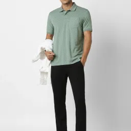 Peter England Green Regular Fit Printed Polo T-Shirt image 5