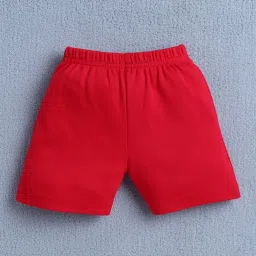 Bumzee Boys Red & White Cotton Graphic Jabla with Shorts image 5