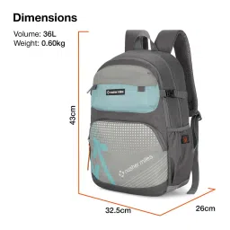 Nasher Miles Engineering Teal & Grey Printed Laptop Backpack image 5
