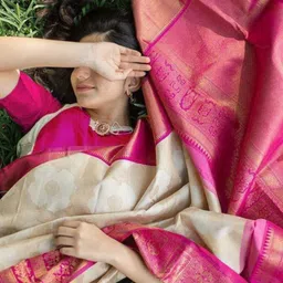 Moda Rapido Ethnic Motifs Zari Silk Blend Handloom Banarasi Saree image 2