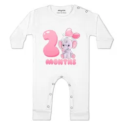 Arvesa Kids-Unisex White Cotton Rompers-picture-41