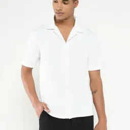 SHOWOFF White Cotton Relaxed Fit Shirt-image-16