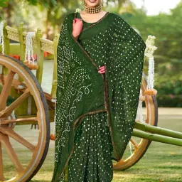 Saree Mall Green Embellished Sarees With Unstitched Blouse-image-57