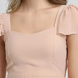 Forever 21 Peach Regular Fit A Line Dress image 5
