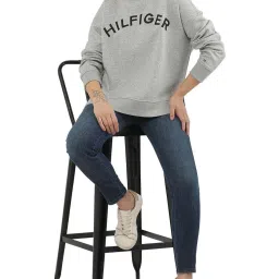 Tommy Hilfiger Grey Logo Regular Fit Sweatshirt image 5