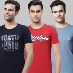 Vimal Jonney Multi Cotton Regular Fit Printed T-Shirt - Pack of 3-picture-24