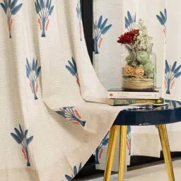 Urban Space Palm Lagoon Indigo Cotton Long Door Curtain - Set of 2-image-38