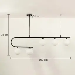 Whispering Homes Aball Island 5-Light Chandelier - Black image 3