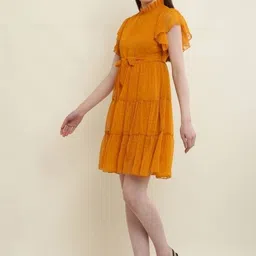 MUMRAA Flutter Sleeve Fit & Flare Dress image 5