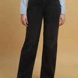 Forever 21 Black Cotton Mid Rise Jeans-picture-37