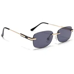 Voyage Black UV Protection Rectangular Unisex Sunglasses-image-36