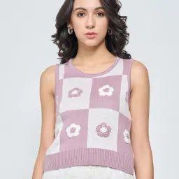 Akkriti By Pantaloons Pink Regular Fit Jacquard Sweater-image-86