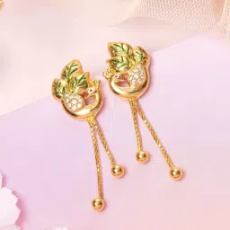 Zavya Nature's Splendor Gold Plated 925 Sterling Silver Earrings-image-4