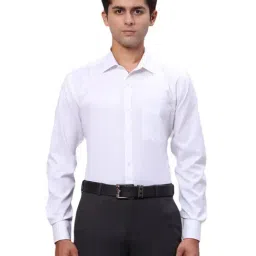 Park Avenue White Slim Fit Texture Shirt-picture-40