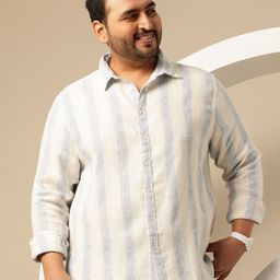 Sztori Men Plus Size Striped Casual Shirt-picture-8