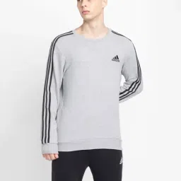 adidas Grey Regular Fit Round Neck Striped Sweatshirt-picture-20