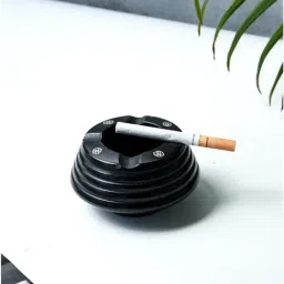 Unravel India Black Handpainted Terracotta Terracotta Ash Tray-picture-14