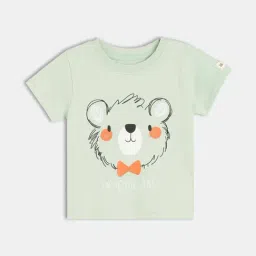 MINIKLUB Boys Green Cotton Printed T-Shirt-image-8