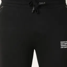 R&B Black Cotton Fitted Trackpants image 5