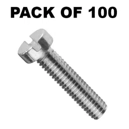 APL Slotted Cheese HD Screw 9.53x50.80 mm (3/8x2 inch) Stainless Steel Fully Threaded A2 Grade Chrome Finished (Pack of 100) image 2