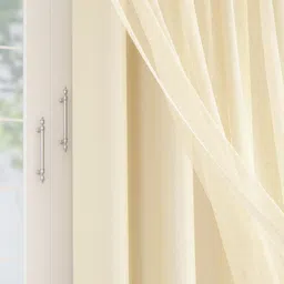 Story@home Cream-Coloured Black Out & Sheer Window Curtain image 3