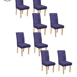 Cortina Set Of 8 Purple Printed Chair Covers-picture-2