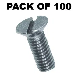 APL Slotted Countersunk Head Screw 3.97x25.40 mm (5/32x1 inch) Stainless Steel Fully Threaded A2 Grade Chrome Finished (Pack of 100) image 2