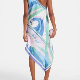 LULU & SKY Abstract Printed One-shoulder Asymmetric Shift Dress image 3