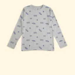 Pantaloons Junior Grey Cotton Printed Full Sleeves T-Shirt-picture-27